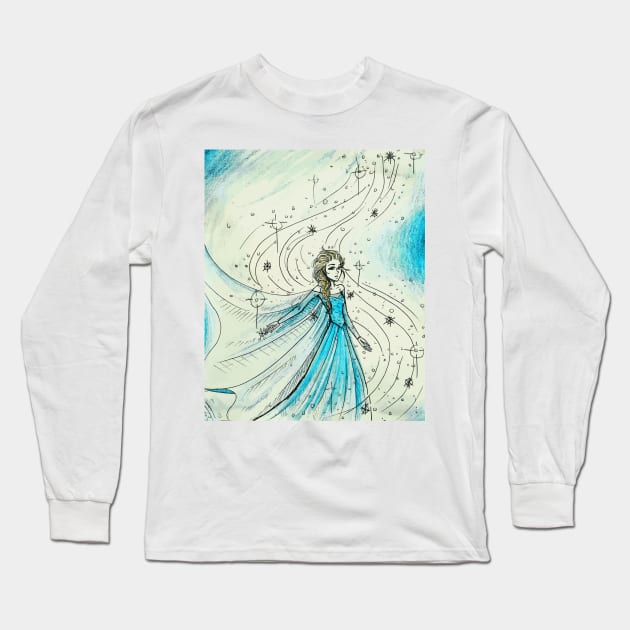 Elsa the Ice Queen Long Sleeve T-Shirt by Del Fava Bean